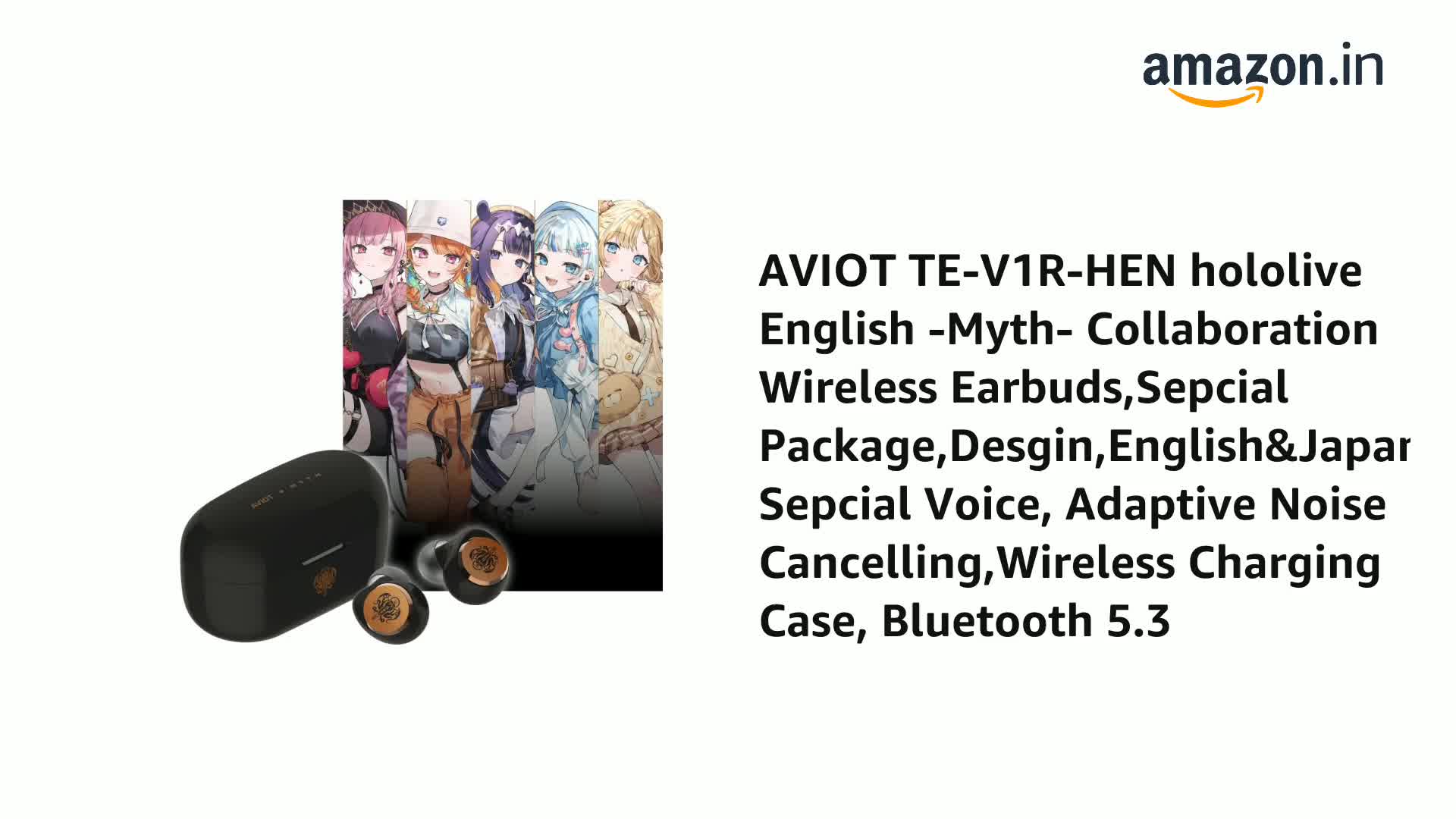 AVIOT TE-V1R-HEN hololive English -Myth- Collaboration Wireless