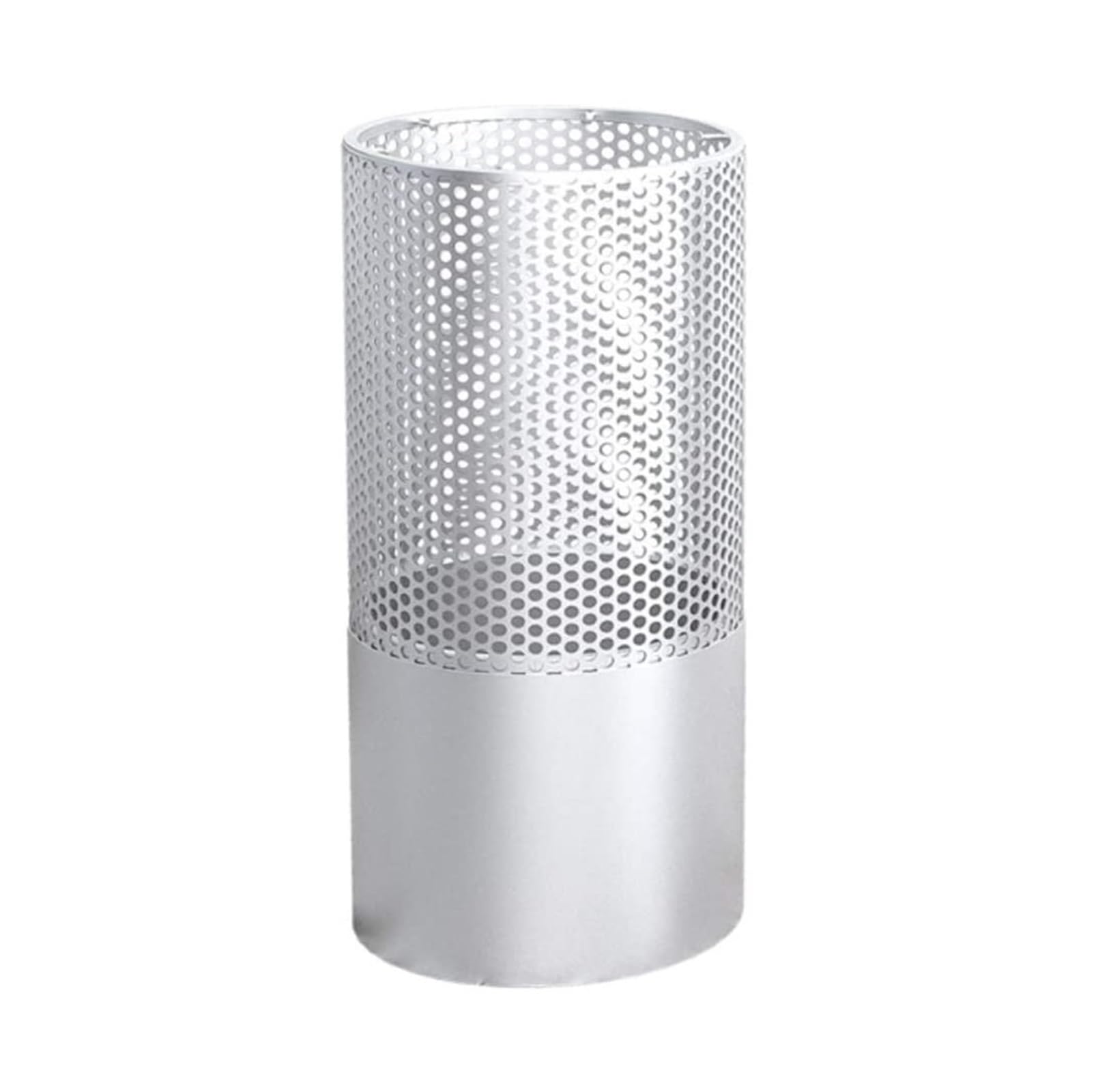 sdSDGrw umbrella stand, Modern Metal Umbrella Stand with Hooks - Hollowed-Out Design for Entryway & Outdoor Use(Silver,50cm)