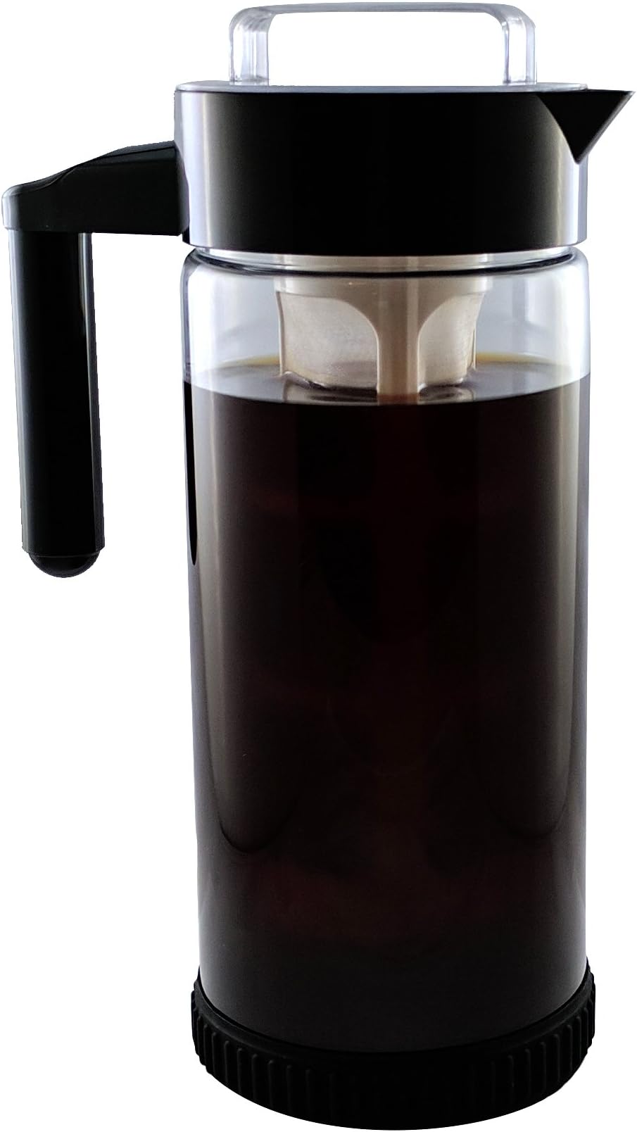 3 in 1 Cold Brew Iced Coffee Maker with Non-Slip Base | Iced Tea Maker | Fruit Infusion Pitcher |"A" FakeSpot Rating | Premium Borosilicate Glass | BPA Free | Dishwasher Safe | 44oz | BONUS INFUSER