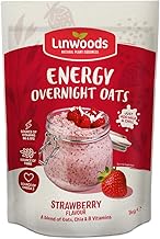 Linwoods Strawberry Energy Overnight Oats | 1kg Porridge Oats | Healthy Breakfast Food | Vegan Friendly & Gluten Free