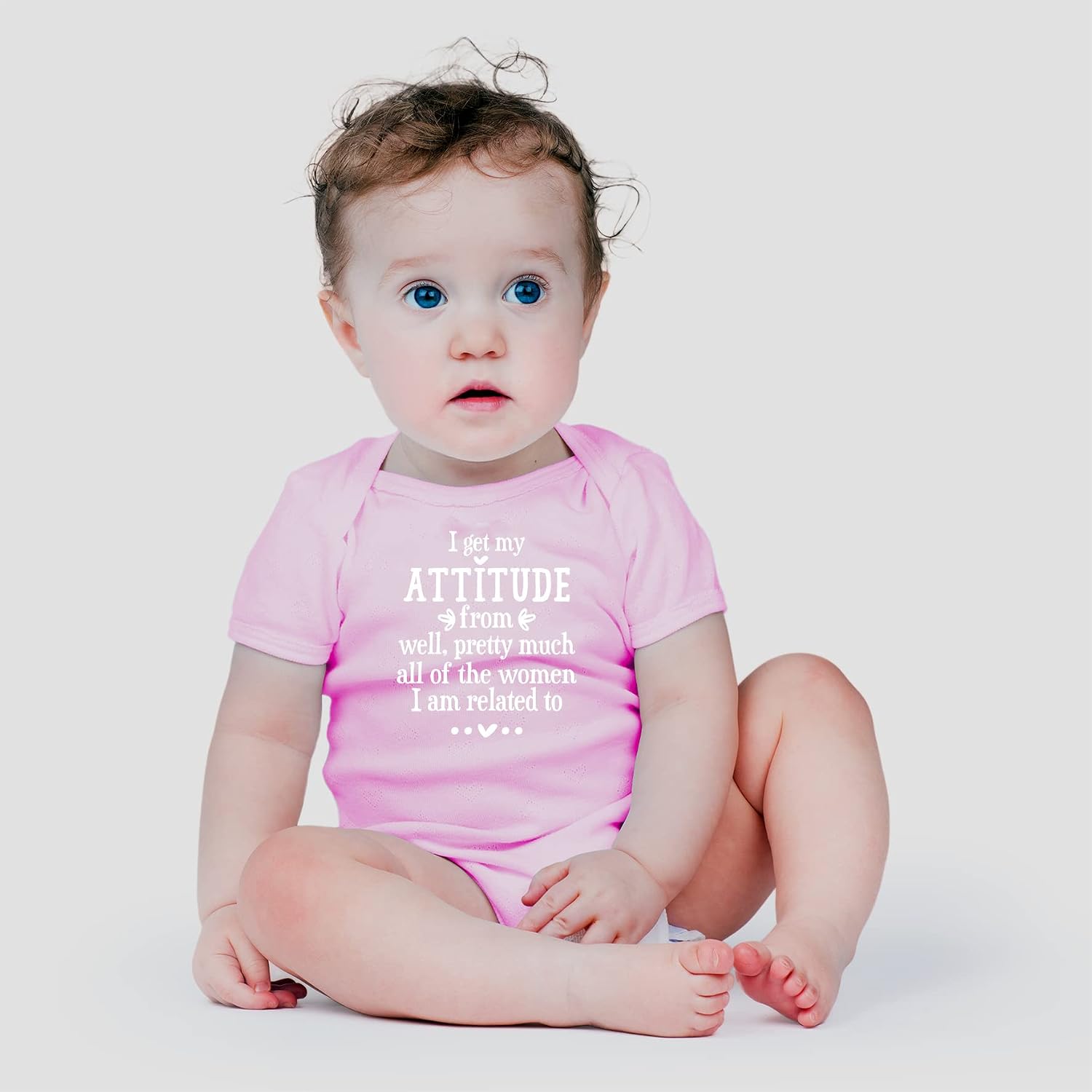 AW Fashions I Get My Attitude From All Of the Women I Am Related To Baby Bodysuit Funny Adorable Clothing image 2