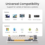 Kisnt KN85 Clavier mécanique sans fil, 75% Configuration, Bluetooth/2.4GHz/USB-C, Personnalisé RGB Interrupteur linéaire rétro-éclairé, son crémeux pour le jeu/le typage (Retro Beige)