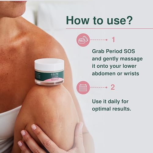 Miniatura 7 de Glow Botanica Period SOS - Suministro de 1 mes - Crema de ñame silvestre para aliviar los síntomas del síntoma del síndrome premenstrual -