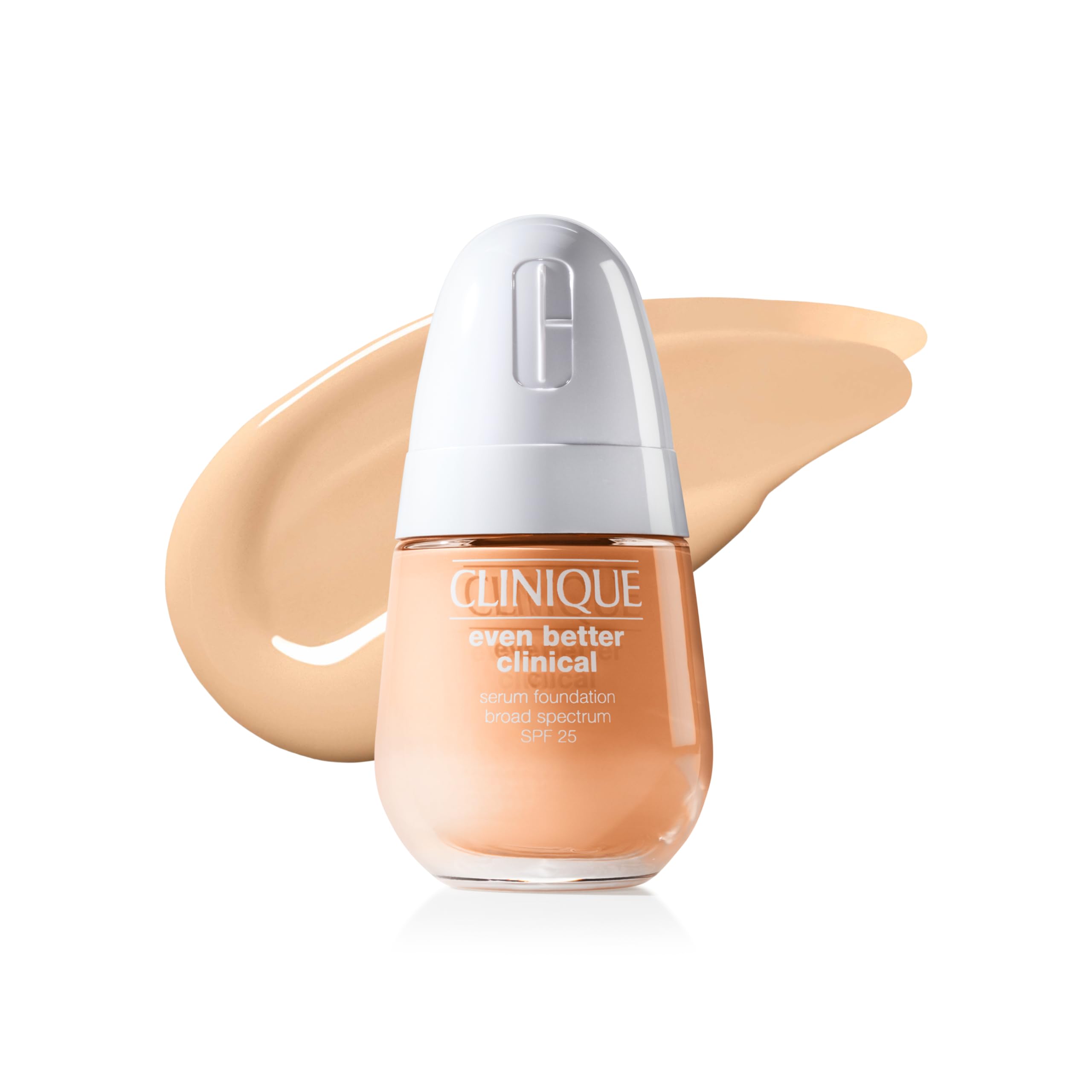 Clinique Even Better Clinical Serum Liquid Foundation SPF 25 With Vitamin C, Salicylic Acid + Hyaluronic Acid For Combination to Oily Skin Types | Full Coverage + Matte Finish, Meringue, 1 Fl Oz