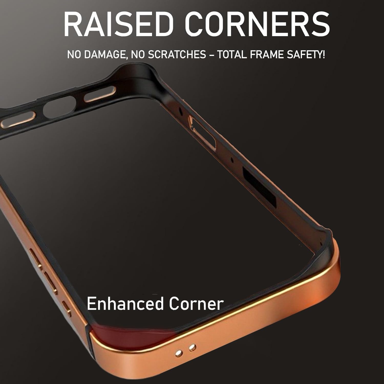 Funda con Marco Metálico para iPhone 17 Pro Max/17 Pro, Parachoques a Prueba de Caídas con Esquinas Elevadas y Disipación de Calor, sin Placa Trasera.-Black||17 Pro