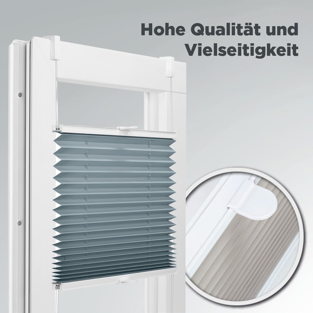 Fenster DEKOR - Plissee Klemmfix ohne Bohren Breite 65 cm x Höhe 100 cm - Fenster Plissees innen Weiß - Faltrollo Blickdicht - Faltrollos einfach zu montieren
