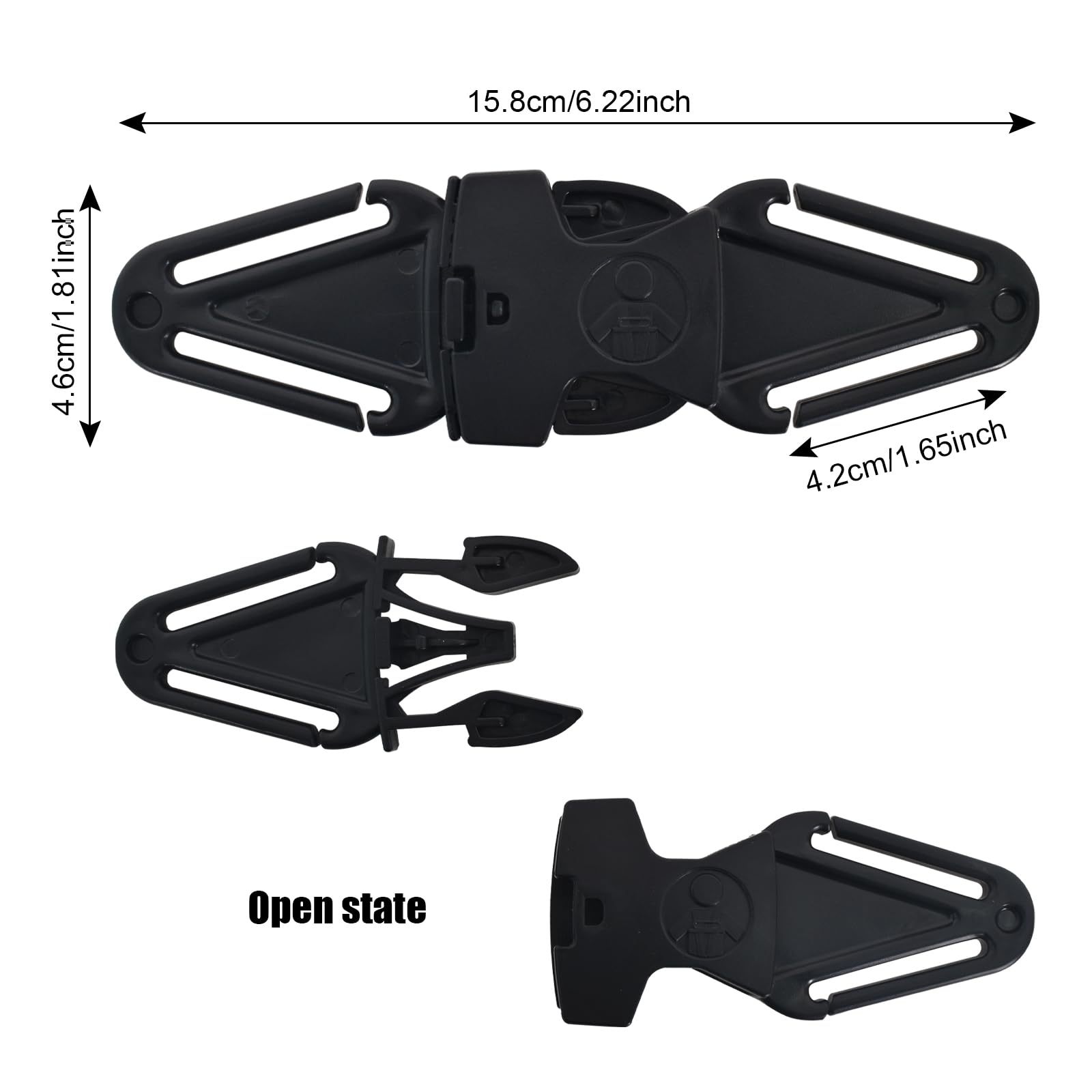 2 Clips de Seguridad para Silla de Coche Infantil, Hebilla de Seguridad para Silla de Coche, Clip de Seguridad para Cinturón de Seguridad Infantil, Extensor de Cinturón de Seguridad
