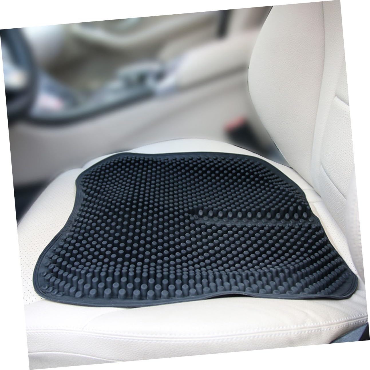 Cojín Negro de Masaje de Silicona Transpirable Función Antideslizante y Diseño Cómodo para Asiento de Coche para Hombre y Mujer