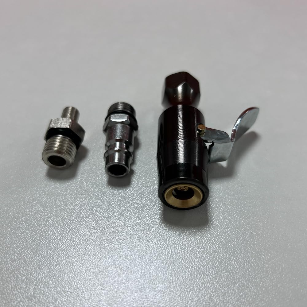 Locking Air Chuck, No Leakage Double Jaws Lock-On Tire Inflator Chuck, Closed Flow Clip On Tire Chuck, Air Compressor Accessories, Quick Connect, 1/4" FNPT Quick Plug