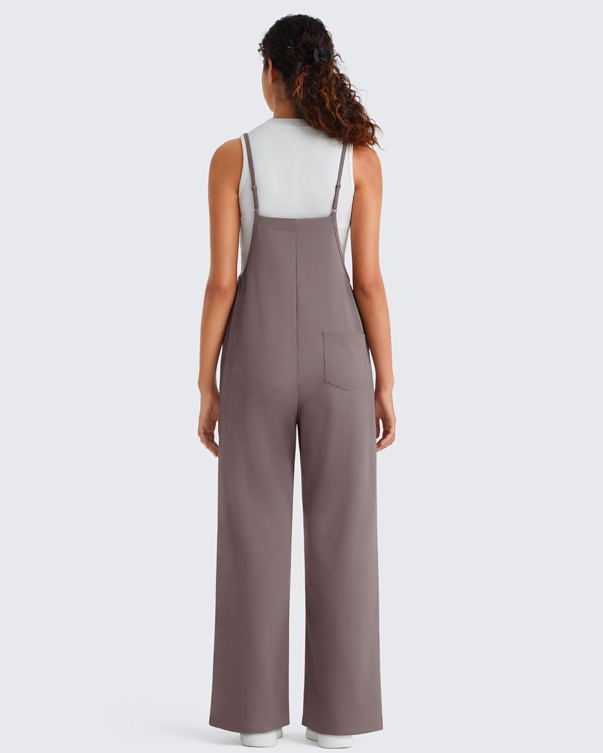 G4Free EverGoing Sleeveless Jumpsuit for Women Wide Leg Pants - Casual Overalls Adjustable Straps Rompers with Pockets