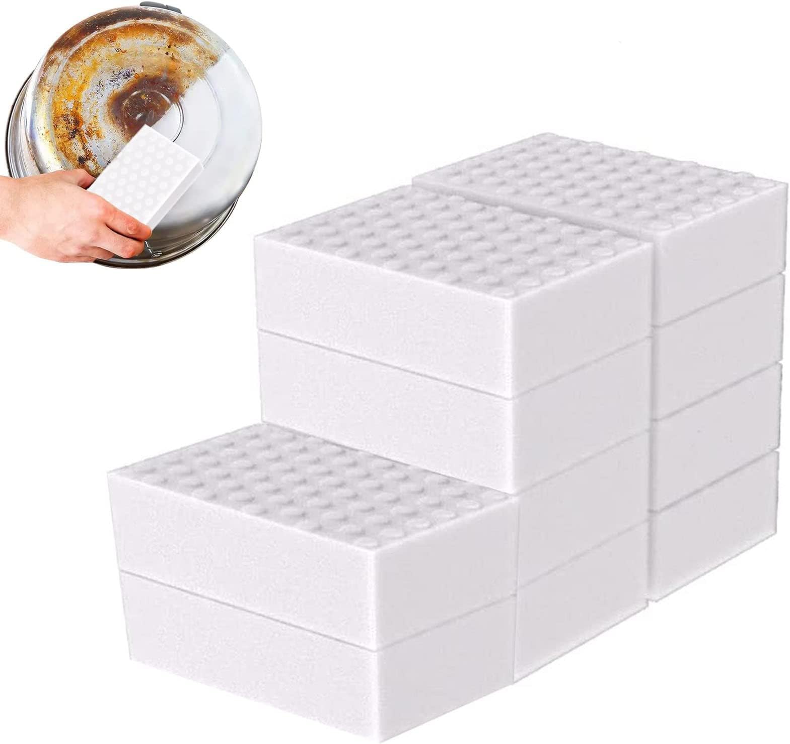 HBSTUDIO Extra Large Magic Cleaning Sponges Eraser, Sponge Foam Cleaning Pads,Dish,Household Cleaning Sponge for Kitchen,Bathroom,2X Density(10PCS,10 x 7 x 3cm)