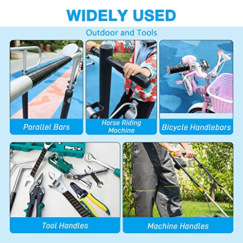 MEBMIK 2 Rolls 1IN X 10FT Grip Tape,Silicone Tape for Handles,Self Fusing Silicone Grip Wrap for Fishing Pole,Racket,Pull Up Bar,No Adhesive,Black