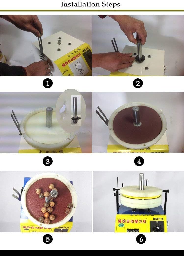 MXBAOHENG Automatic Bead Polishing Machine Wood Bead Grinding Machine Chaplet Grinding Machine Lathe Bead Polisher Chaplet Grinder Rosary Polishing Equipment (110V)