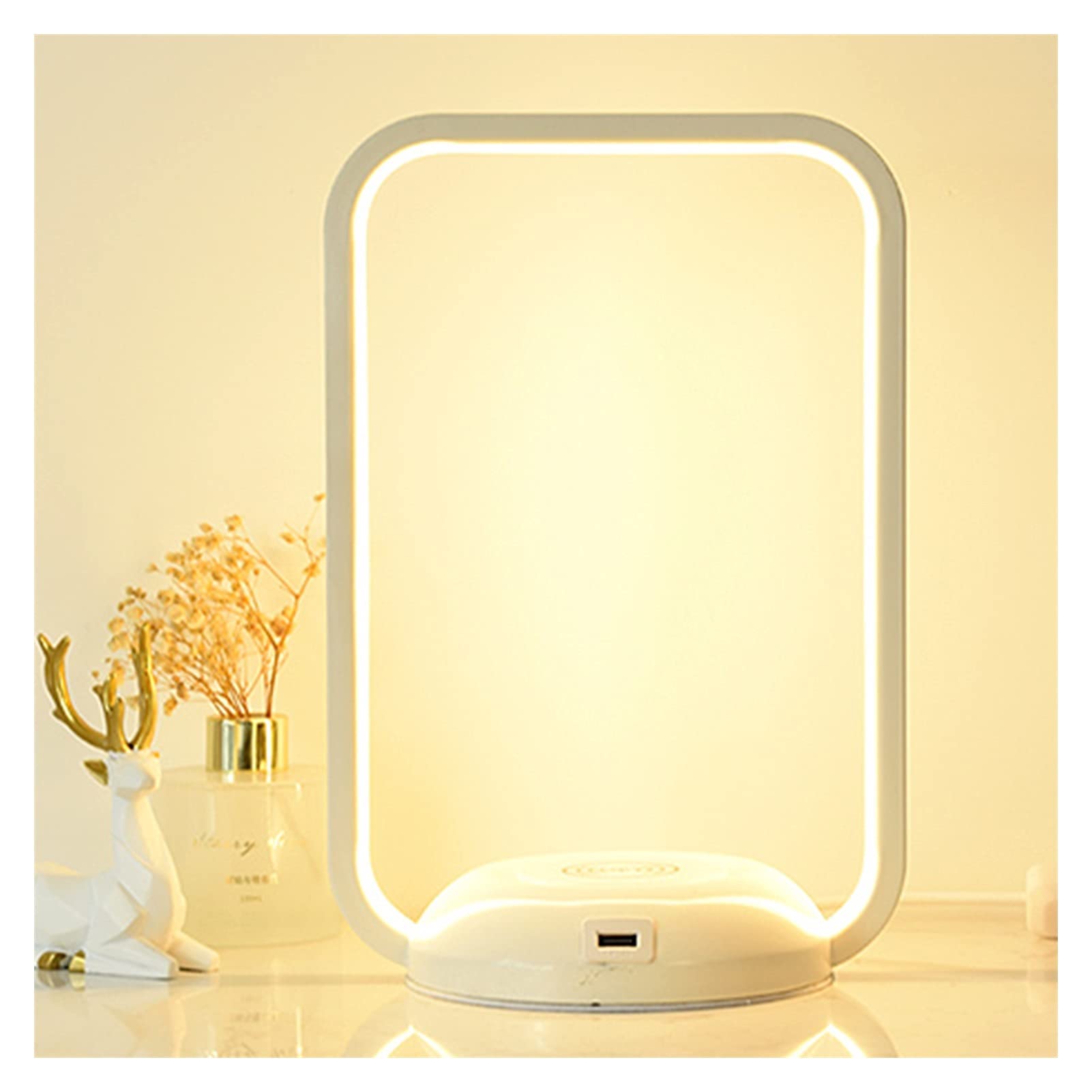 Lampada Da Tavolo Scrivania 8 Led Luce Ricaricabile Touch Con Orologio Snodabile 4858448