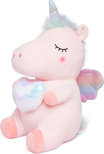 Peluche de unicornio de 169 pulgadas lindo juguete de peluche de unicornio almohada de peluche suave de unicornio para niñas y niños rosa