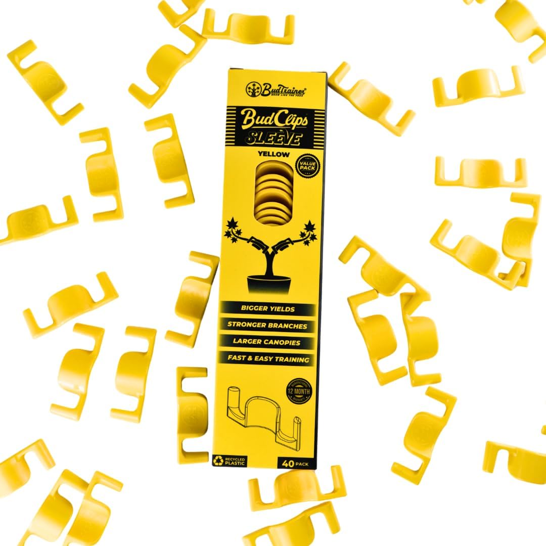 BudClips 20-pk|Low-Stress Training LST Clips|Universal Size|Fits Any Branch|Made from 100% Recycled Plastic|Ergonomic Design| Never Hurts Your Plants|Reusable Storage Packaging (Single)