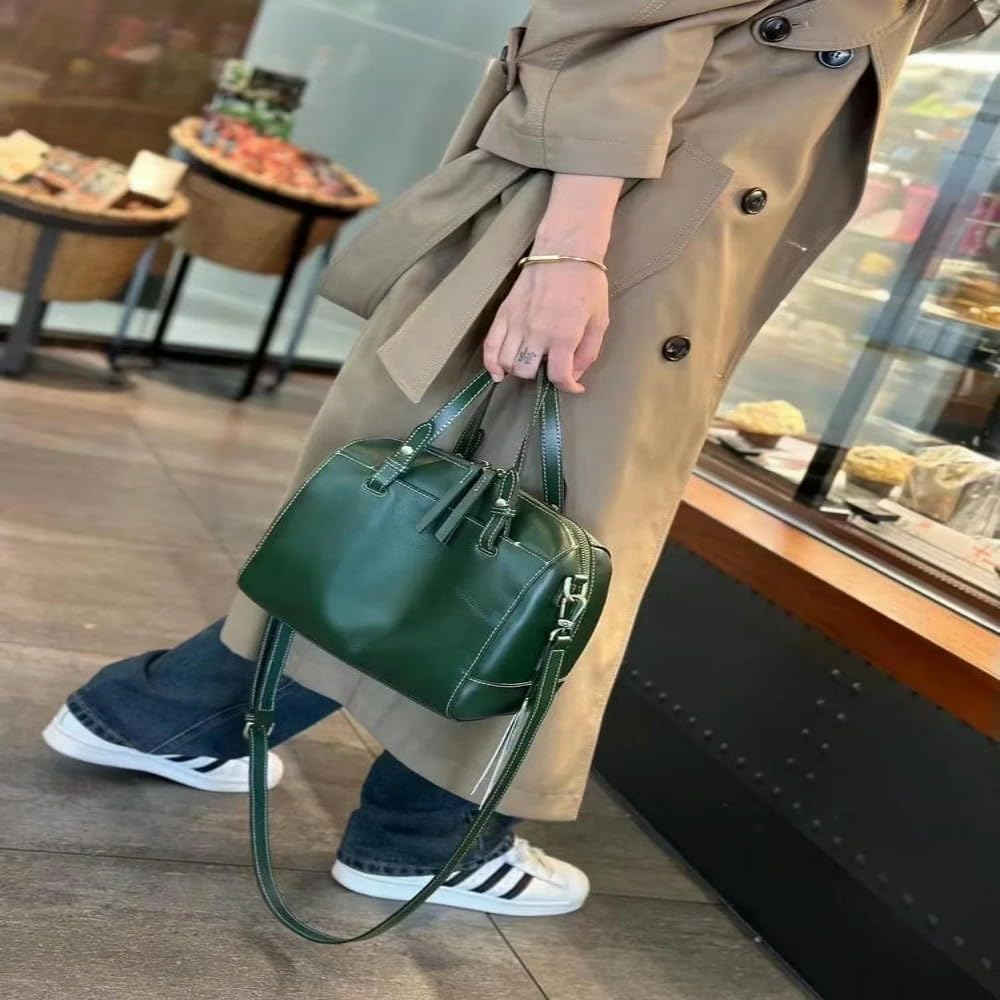 Bolso de Mano Vintage de Piel de Vaca de Primera Capa, Bolso Grande, Nuevo Bolso Bandolera, Bolso de Hombro de Cuero de Gran Capacidad Todo en uno Informal de Moda