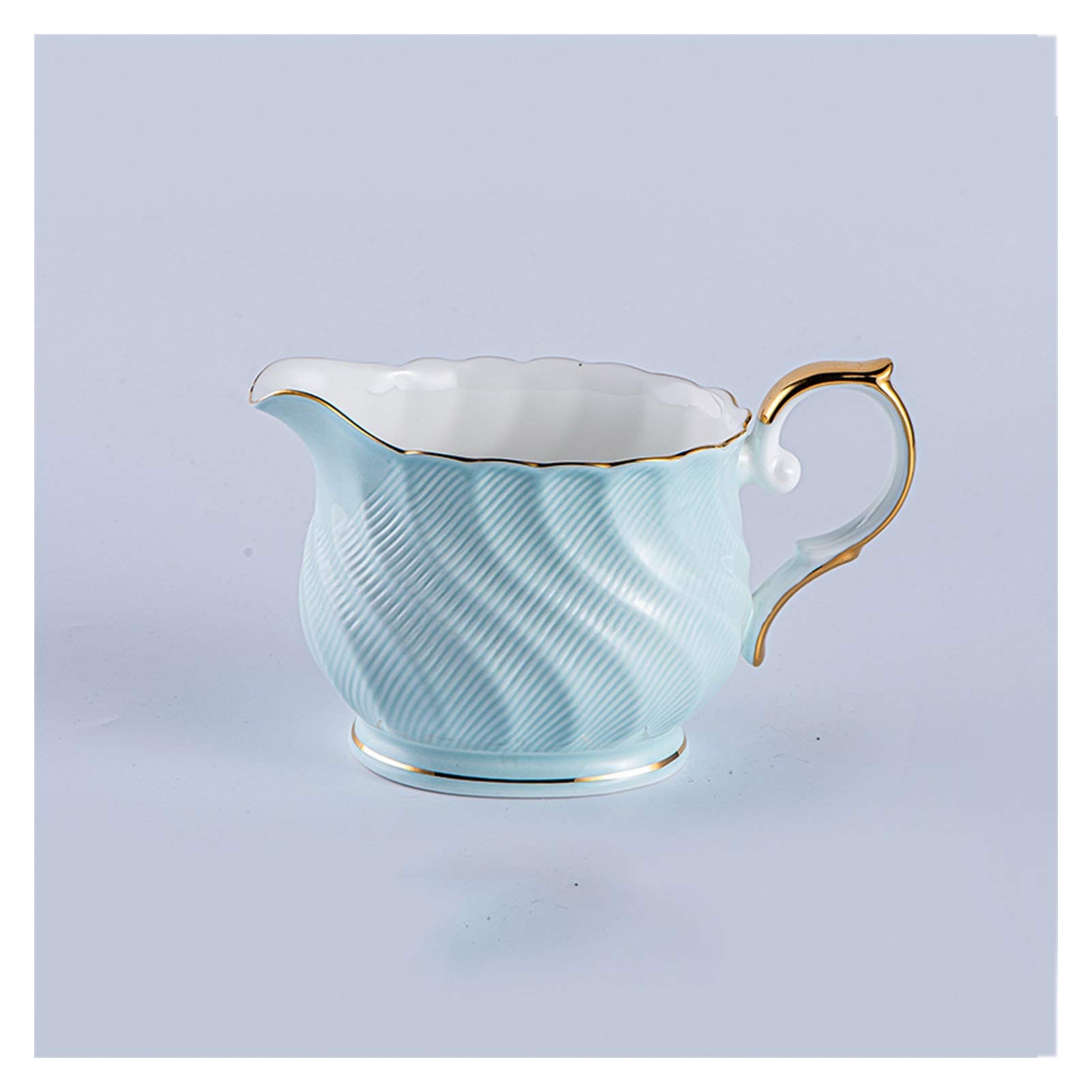 Jarra de Leche, Salsera, Vaso de Agua, Jarra para Crema, café, azúcar, Salsa, cerámica, 250 ml, pequeña, Azul, para Familia, Hotel, cafetería. Recipiente versátil con asa.