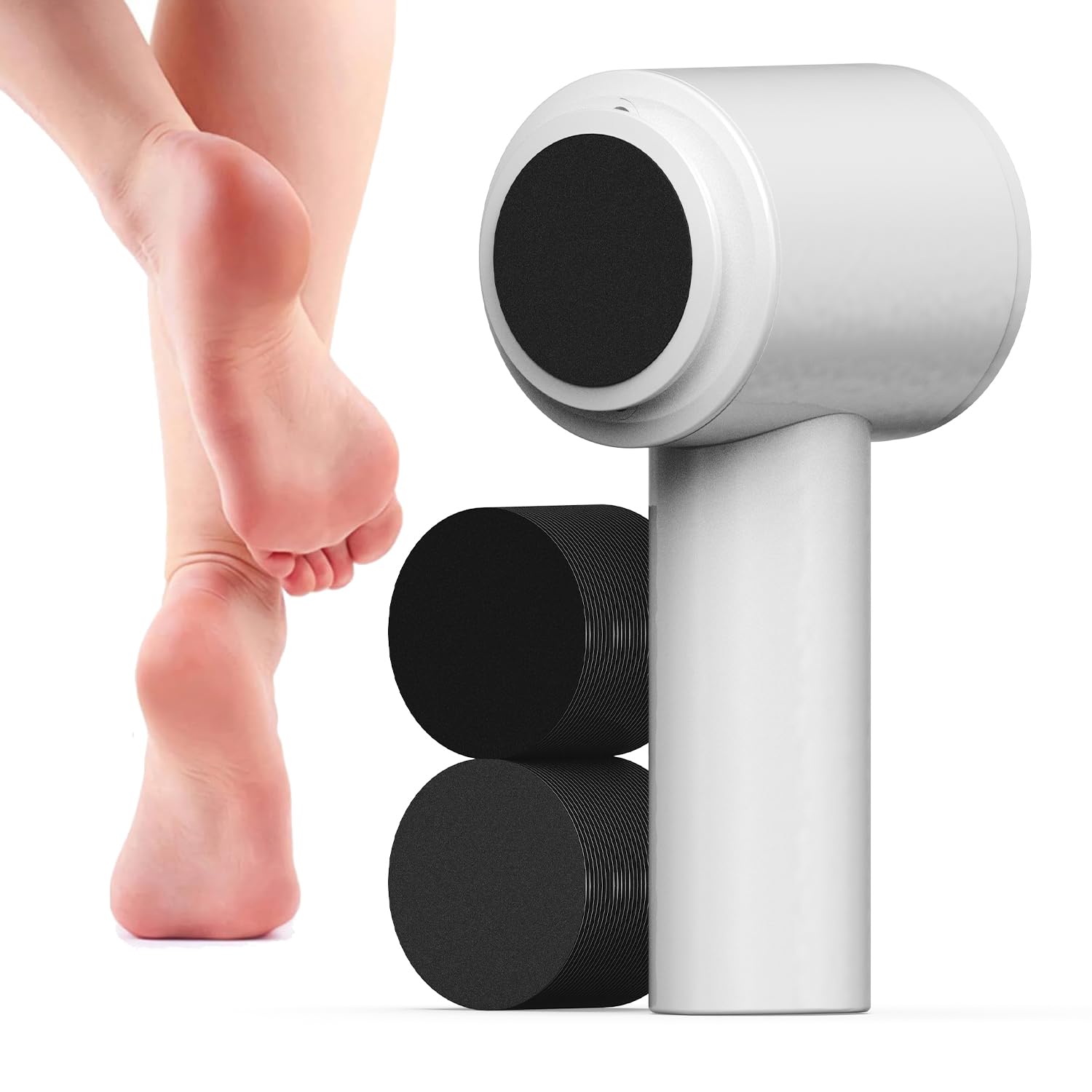 ShineSense Electric Foot Callus Remover with 60 pcs Heads, Rechargeable Electric Foot Grinder Foot File, Electric Dead Skin Remover Pedicure Kit Proffessinal Foot Care