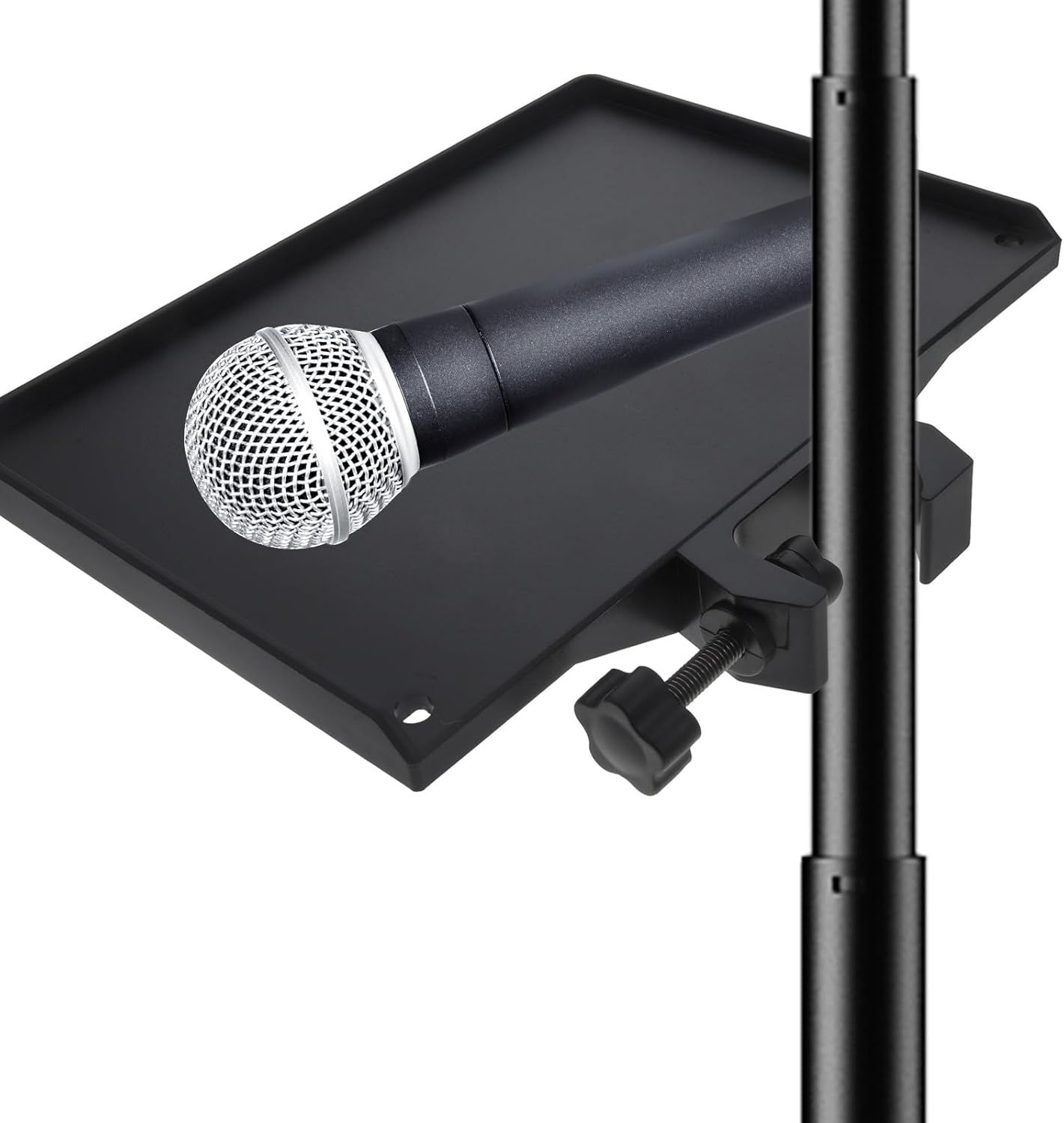 Microphone Stand Clamp- On Utility Shelf Adjustable Table Live Broadcast Mic Stand Phone Clip Holder Rack Music Sheet for Microphone Instrument Accessory Black Microphone Stand Clamp- On Utility Shelf Adjustable Table Live Broadcast Mic Stand Phone Clip Holder Rack Music Sheet for Microphone Instrument Accessory Black