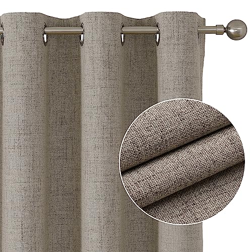 Joydeco Blackout 108 Inch Curtains 2 Panels Set, Extra Long Linen Room Darkening Curtains For Bedroom, Thermal Insulated Textured Drapes For Living Room (52X108 Inch,Linen) #TOP12