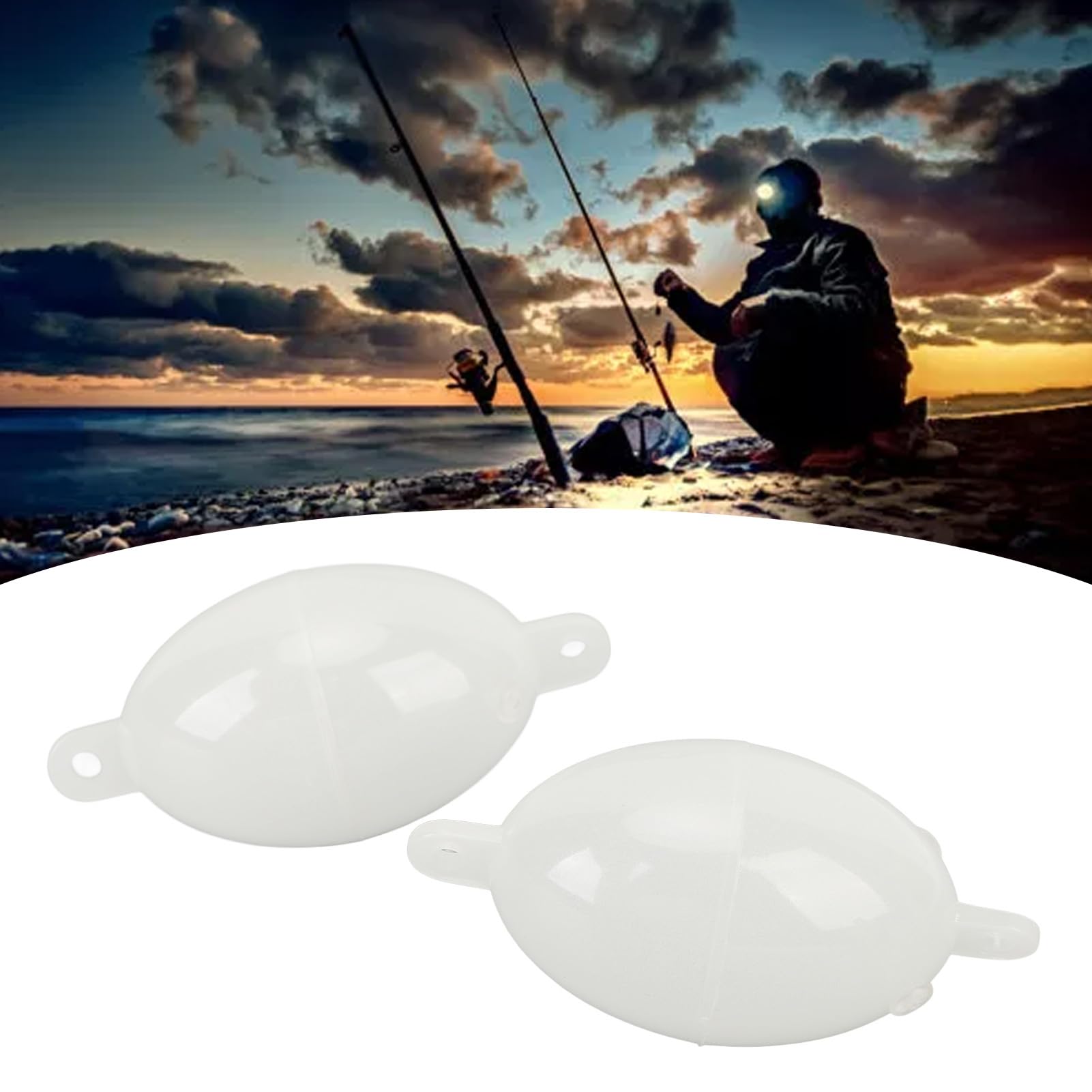 POENVFPO Luminous Fish, 2pcs Professional Egg Shaped Aid Fish Casting Bait Fishing Accessories for Night Fishing