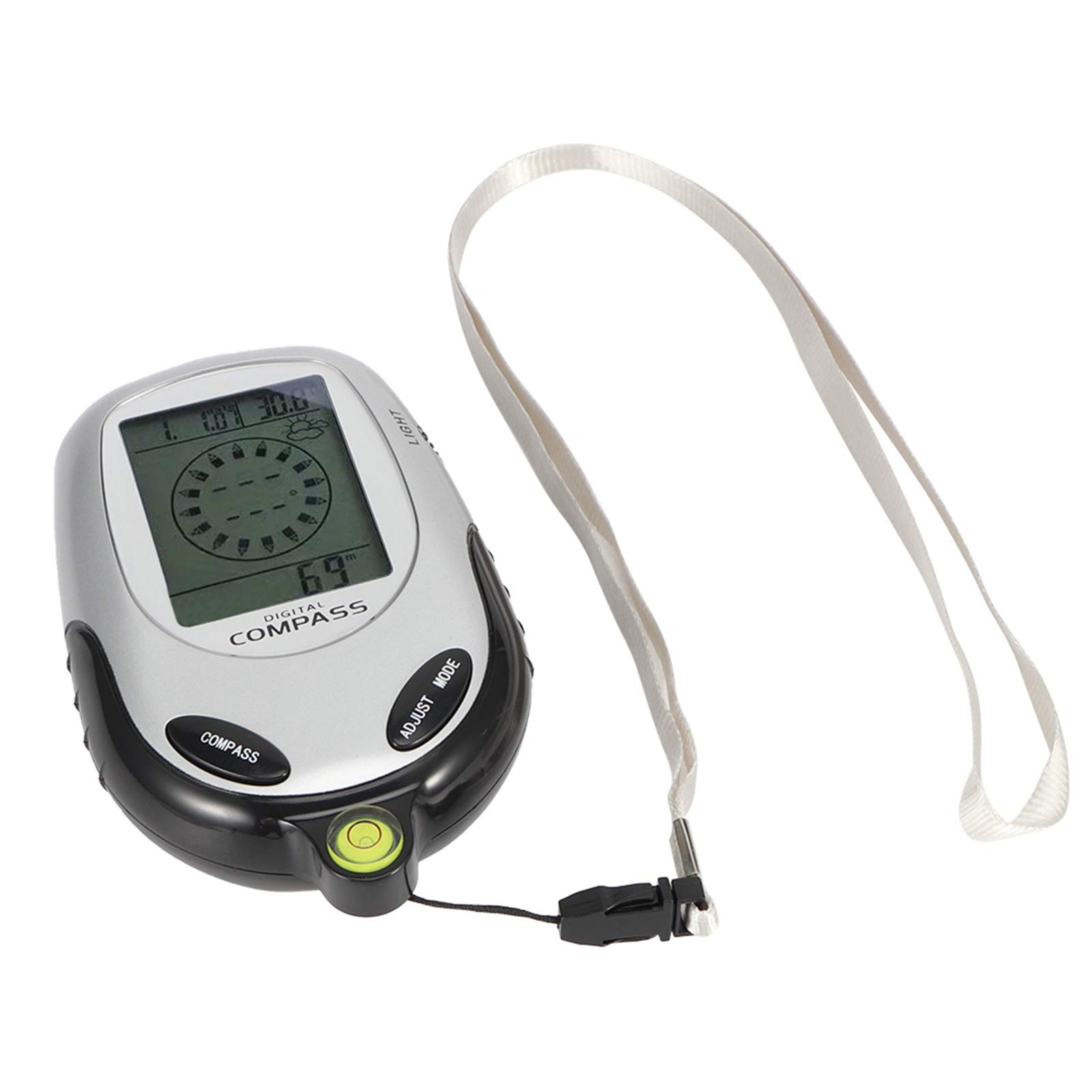 Thermomètre numérique Boussole Multifonction Portable électronique avec Calendrier Haute précision pour Camping en Plein air Pique-Nique Matériau ABS 126 g 12 x 7,5 x 2,5 cm