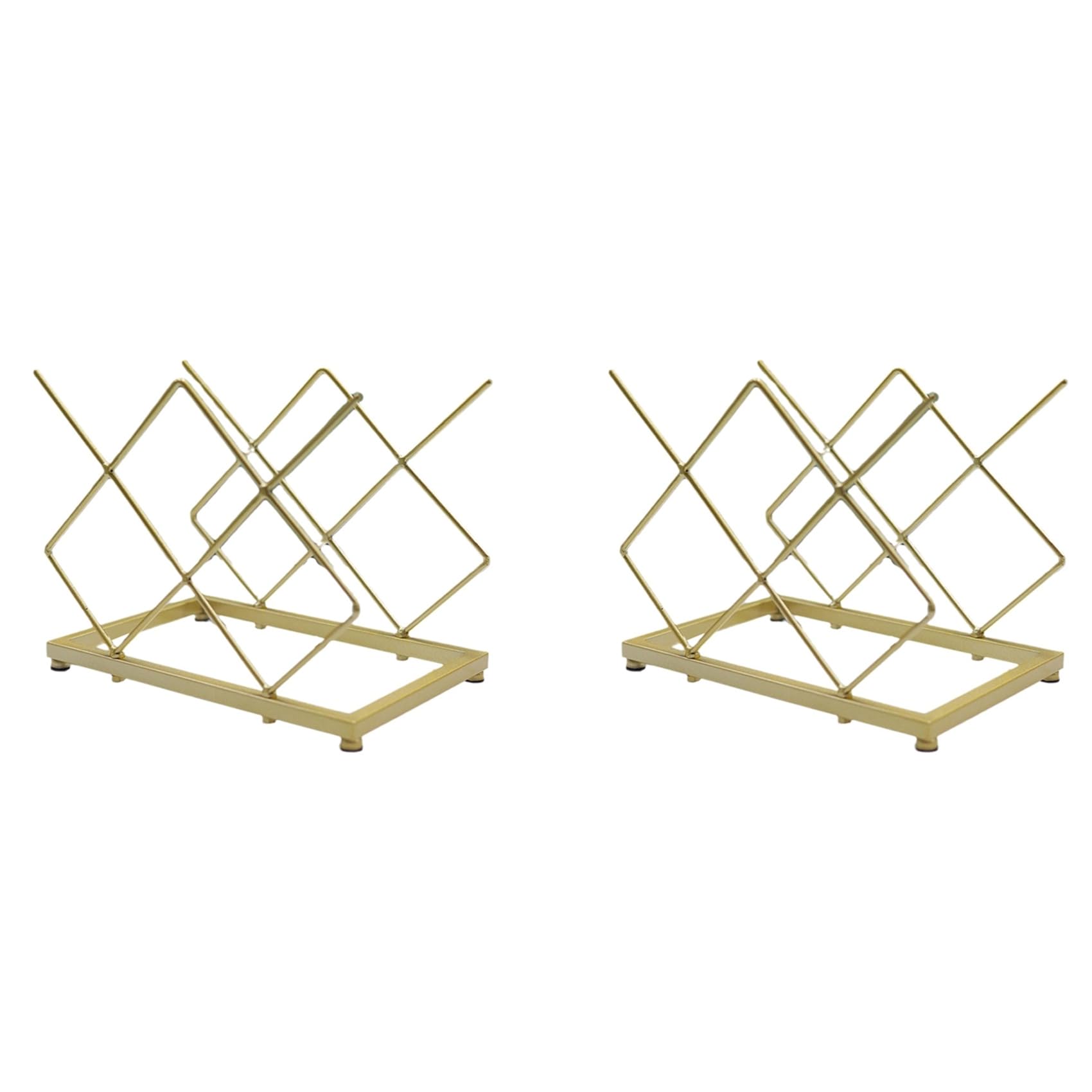 Hndhbfgrt 2X Wrought Iron Gold Wine Rack Home Wine Storage Rack Wine Rack Ornaments