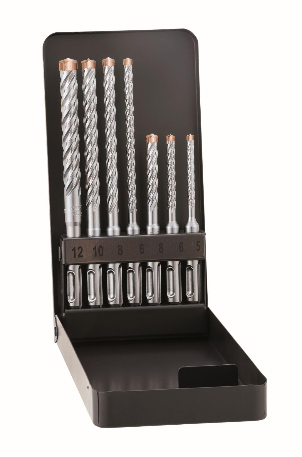Alpen SDS-plus Hammerbohrerset FORCE X KM 7 mit Metallkassette (7-tlg, 4 Schneiden, Ø 5.0-12.0mm) 0080500007100