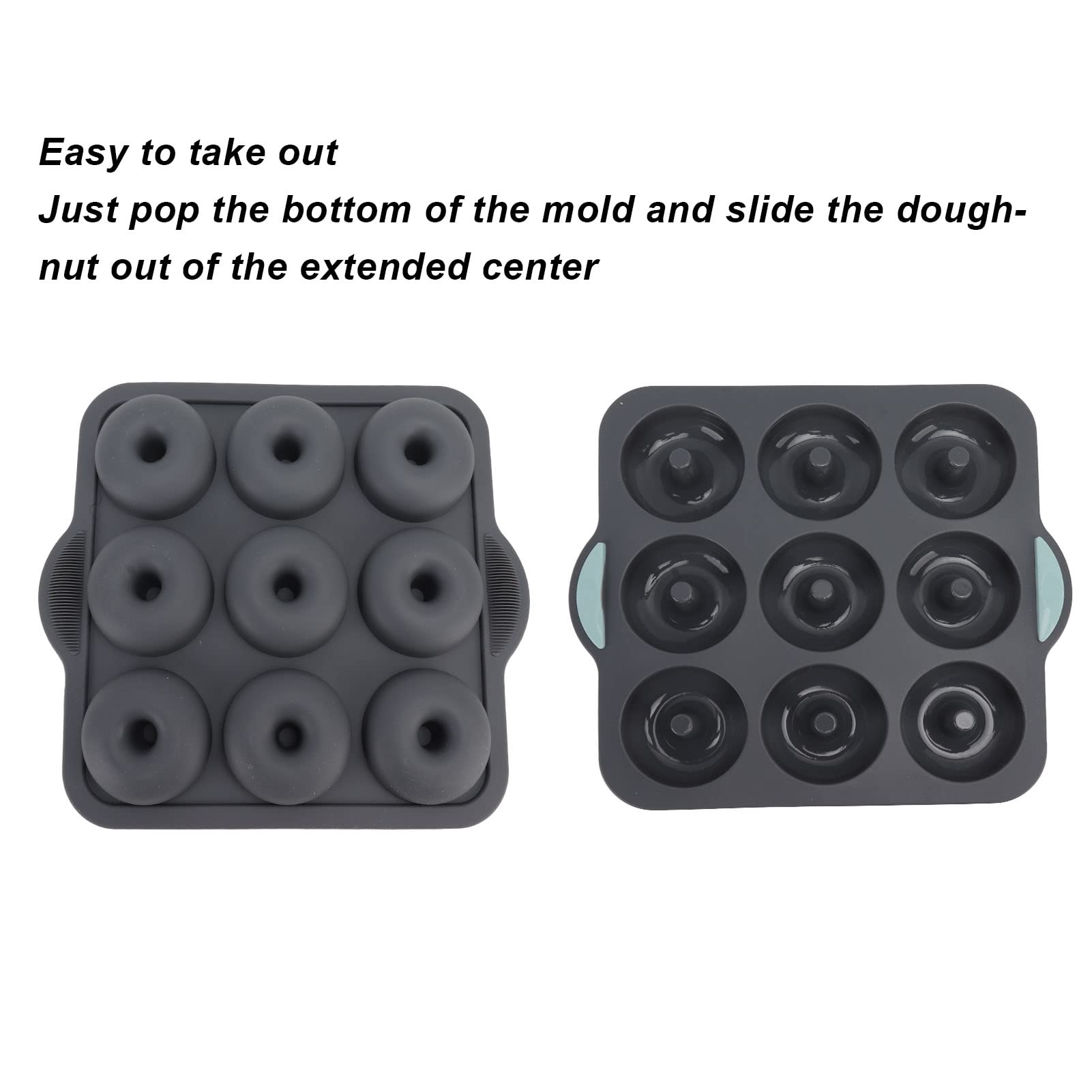 Teglia Per Ciambelle In Silicone Tnfeeon - Stampi Antiaderenti, Senza BPA, Lavabili In Lavastoviglie (Grigio Scuro)