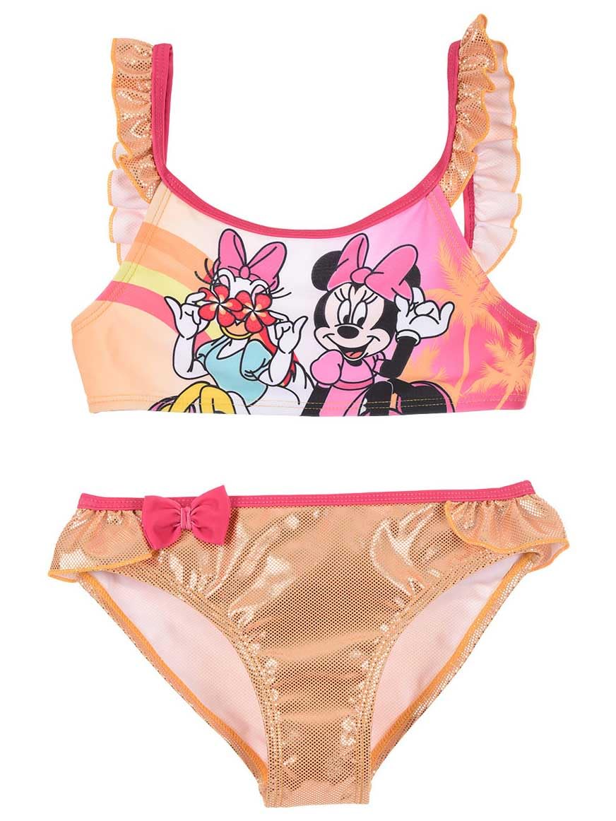 Disney Minnie Mouse y Daisy Bikini para Niña, Diseño Brillante Bañador de Dos Piezas, Bañador Infantil, Tallas 3 a 8 Años