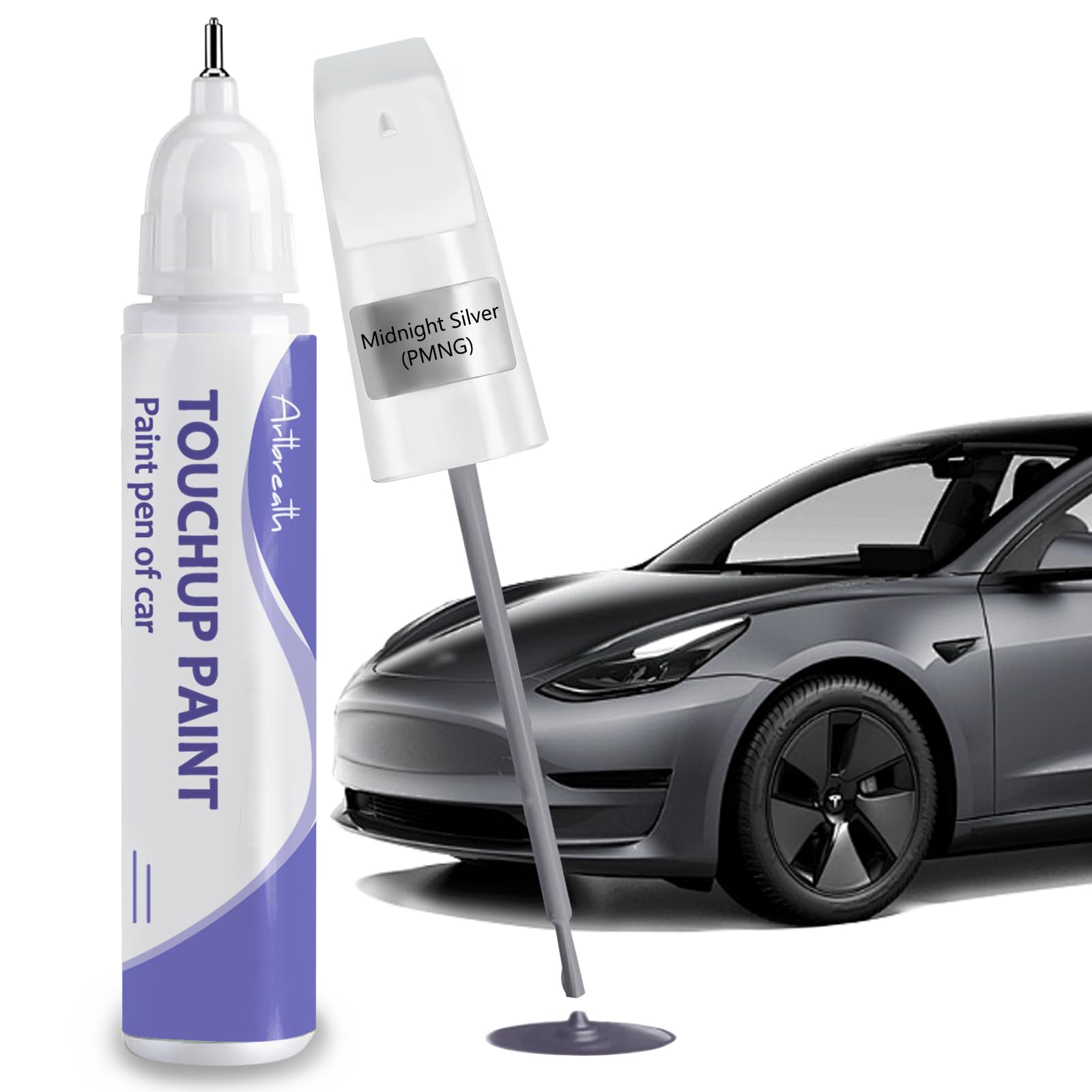 Midnight Silver Metallic (PMNG) Touch Up Paint for Tesla-Exact Match–Chips and Nicks TouchUp Paint Pen Scratch Repair Car Accessories Car Paint Pen