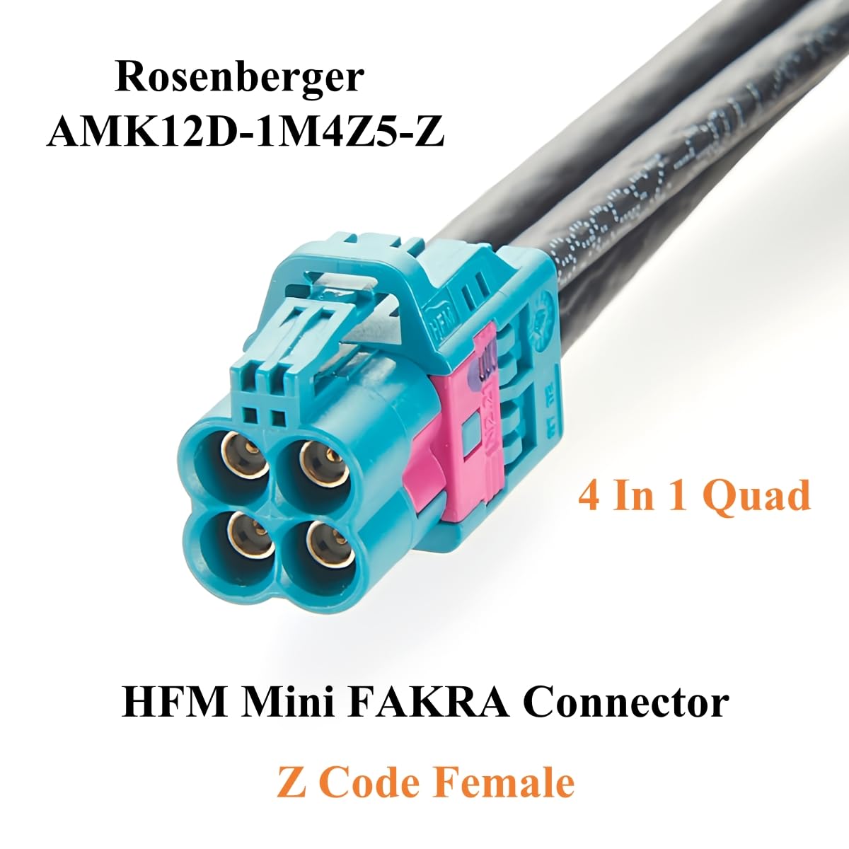 Rosenberger Koaxial-Verlängerungskabel 4-polig Mini FAKRA AMK12D-1M4Z5-Z auf FAKRA 59Z114-000Z GMSL2 FAKRA 1-4F-M (1m)
