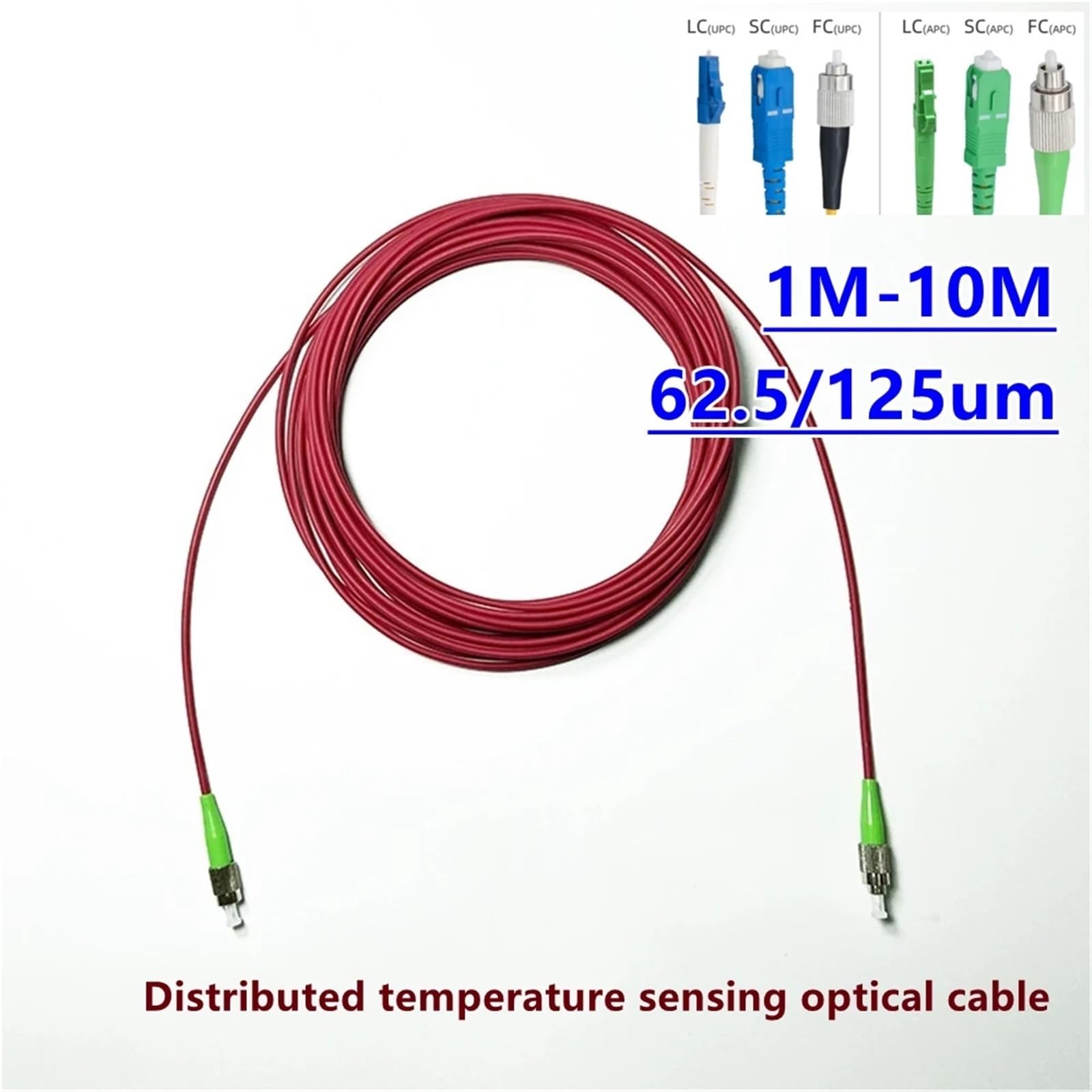 Cordon de raccordement blindé multimode SX 1 m-10 m LC SC FC ST A62.5/125um détection de température distribuée surveillance incendie (1 m, 10 pièces, LcA-lcA)