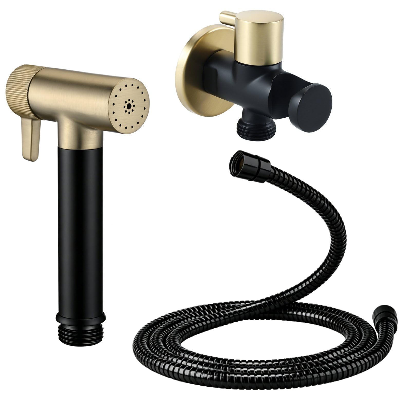 Bidet prysznicowy, kran bidet z regulowanym ciśnieniem wody, przenośny kran do toalety zestaw prysznicowy z zaworem i wężem prysznicowym 1,2 m, prysznic bidet do toalety pełna toaleta