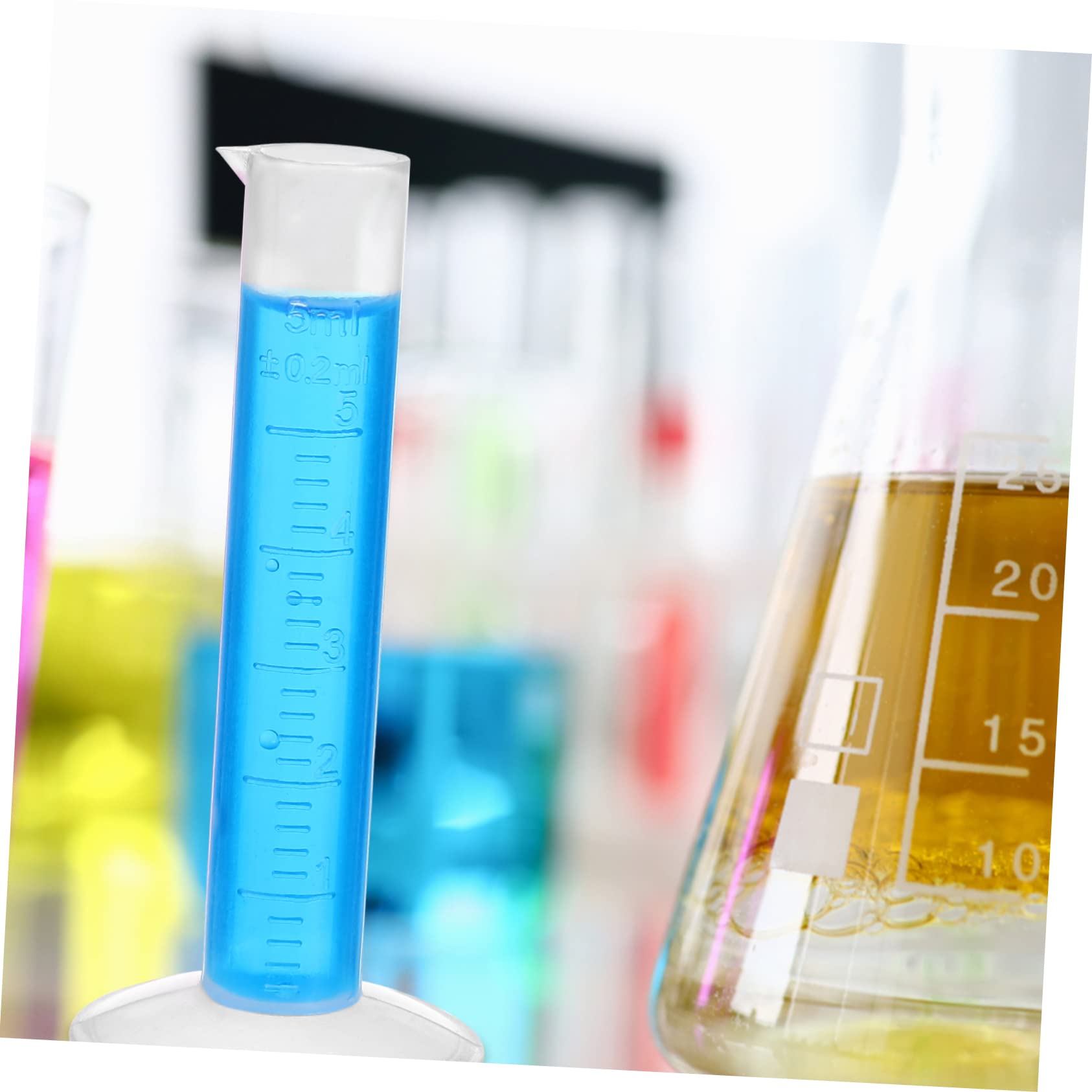 Zerodeko 3 Set Cilindri Graduati Trasparente con Becher Pipette e Spazzole per Provette Misurazione per Laboratorio