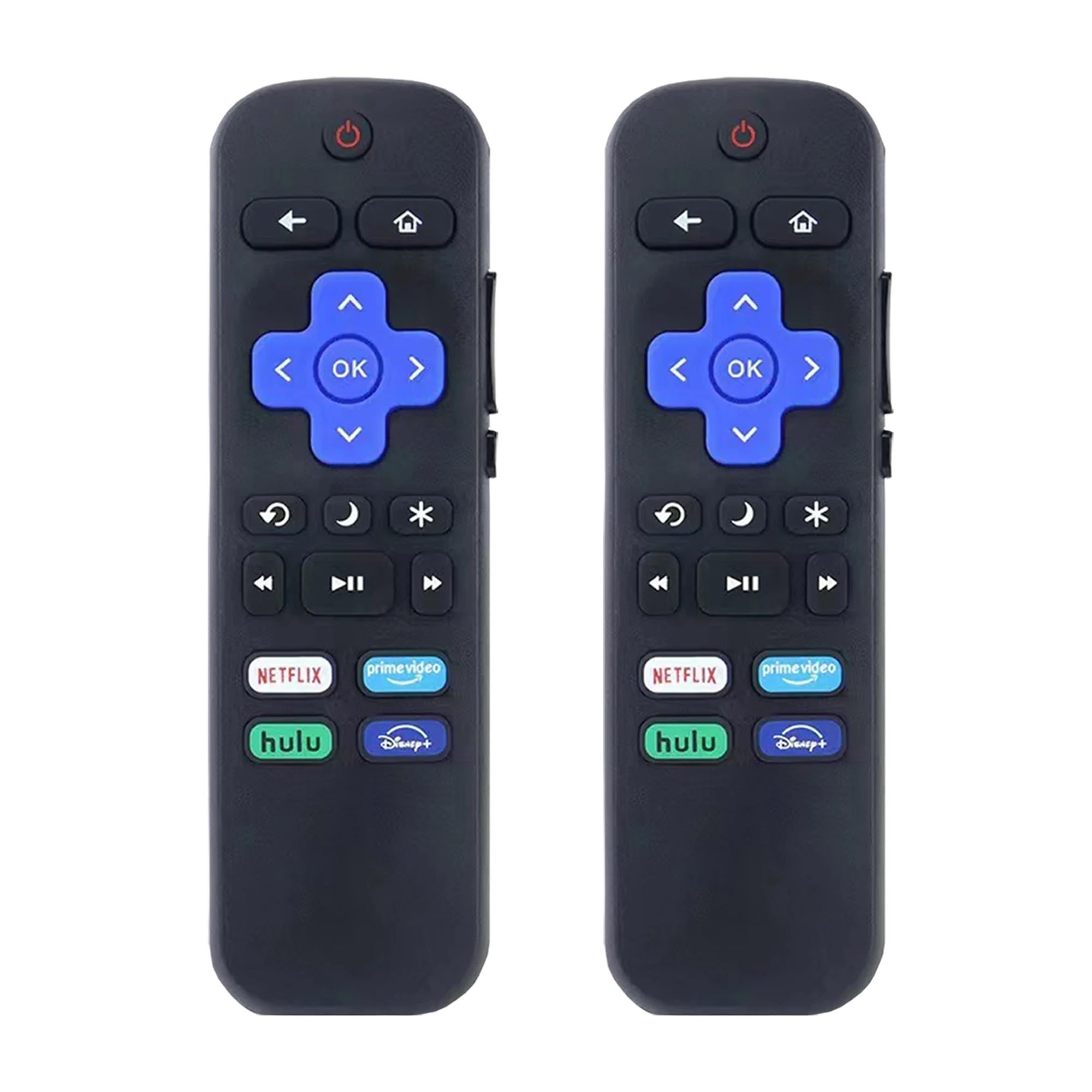 Télécommande de remplacement Roku noire lot de 2 accessoires pour Smart TV