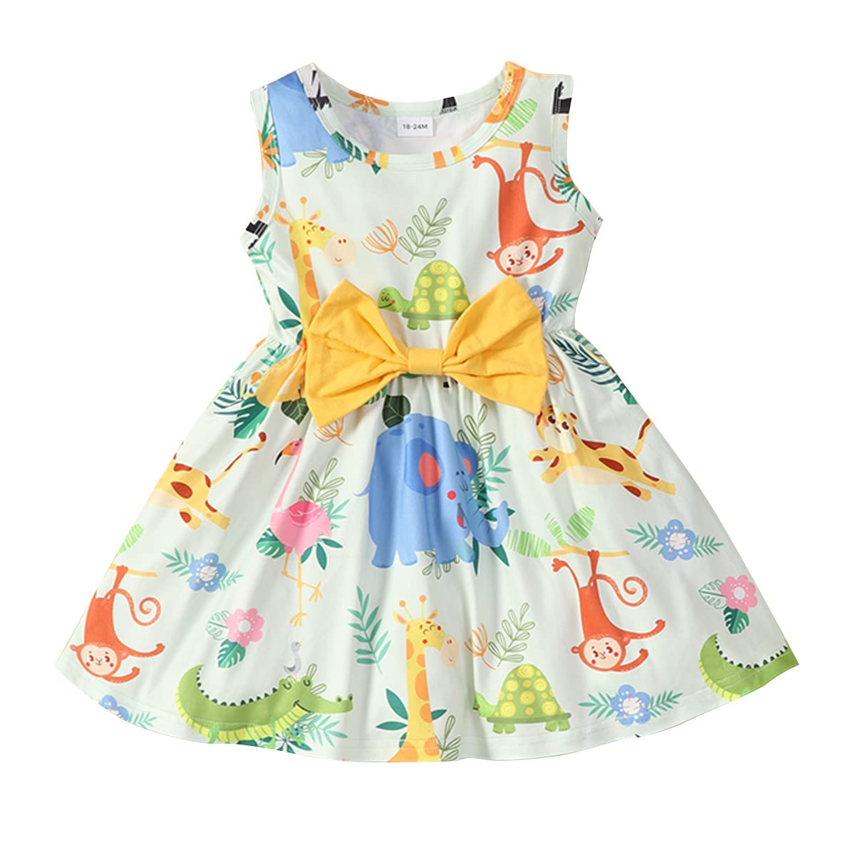 RETSUGO Little Girl A-Line Dresses Bowknot Dress for Baby Girls Casual Toddler Girl Dresses for Party Girl Dress 1-8 Years