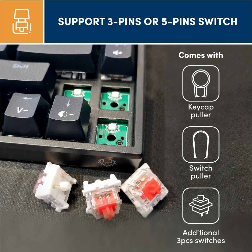 Hot-swappable switches and tools for Prolink GK-6002MS