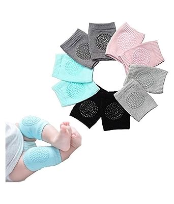 SmartBucket Baby Safety Knee Protector Guard, Baby/Toddler Knee-Elbow Protector Guard for Walking, Crwaling babies. Anti-Slip Padded Cotton Baby Knee Pads for Kids-Multicolor