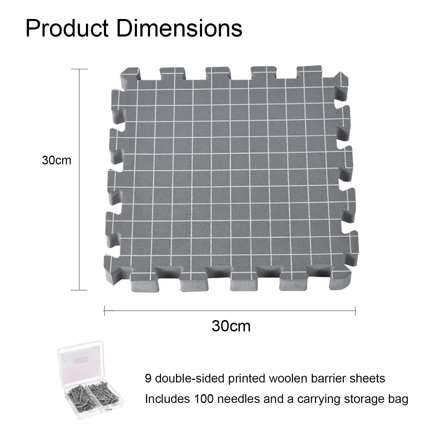 Tappetini Di Bloccaggio Per Uncinetto,Blocking Mats For Knitting,9 Pcs Lavori a Maglia Di Tavole Di Blocco Extra Spesse Con Griglie,100 Punti t,Per Progetti Di Uncinetto e Infeltrimento(Grigio)