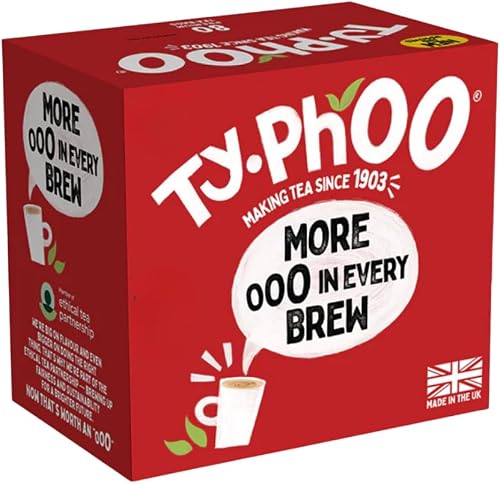Typhoo British Tea, Foil fresh teabags, 80 count (pack of 6)