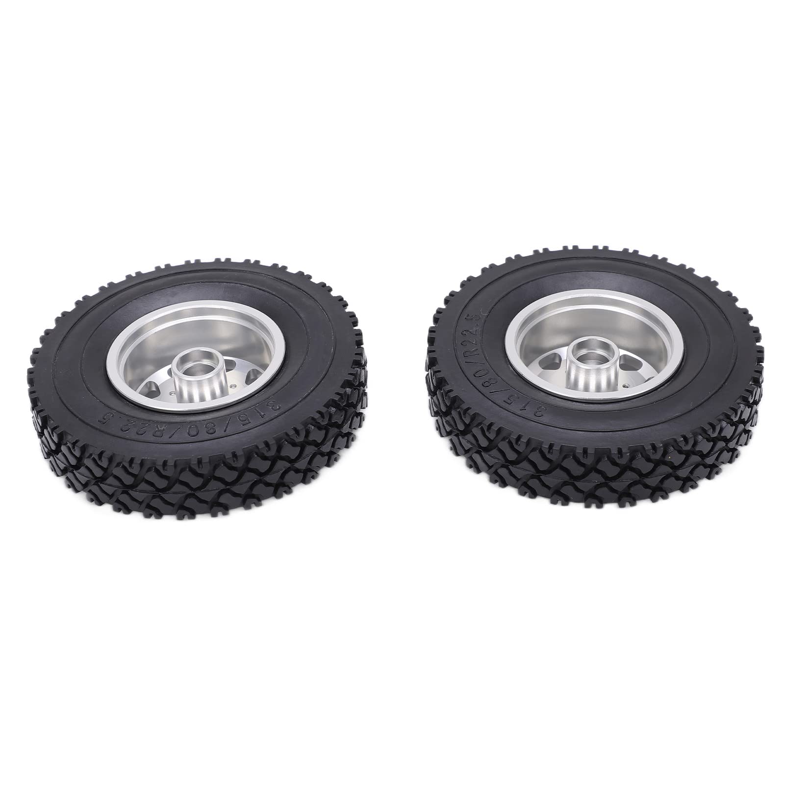 Metalllegierung Vorderradnabe Gummireifen RC Anhänger Traktor LKW Autozubehör (Silver)