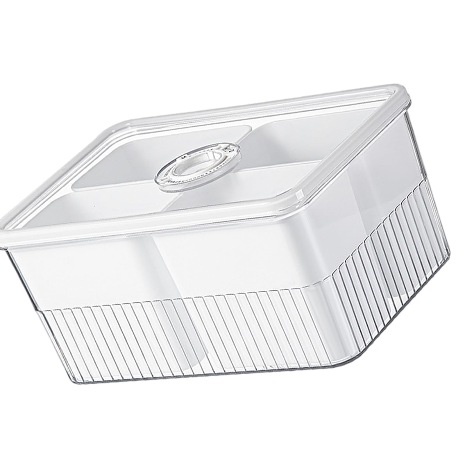 PANGBOER Clear Lid Organiser Transparency Divided Snacks Nut Storage Box Food Storage Container with Multi Compartment Herbal Teas Organiser