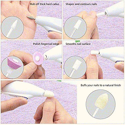 Fencia Professional Manicure & Pedicure Nail File Set- Electric Nail Trimming Kit Salon Shaper Nail Grooming Polish Tools for Hands & Feet - Thumbnail 2