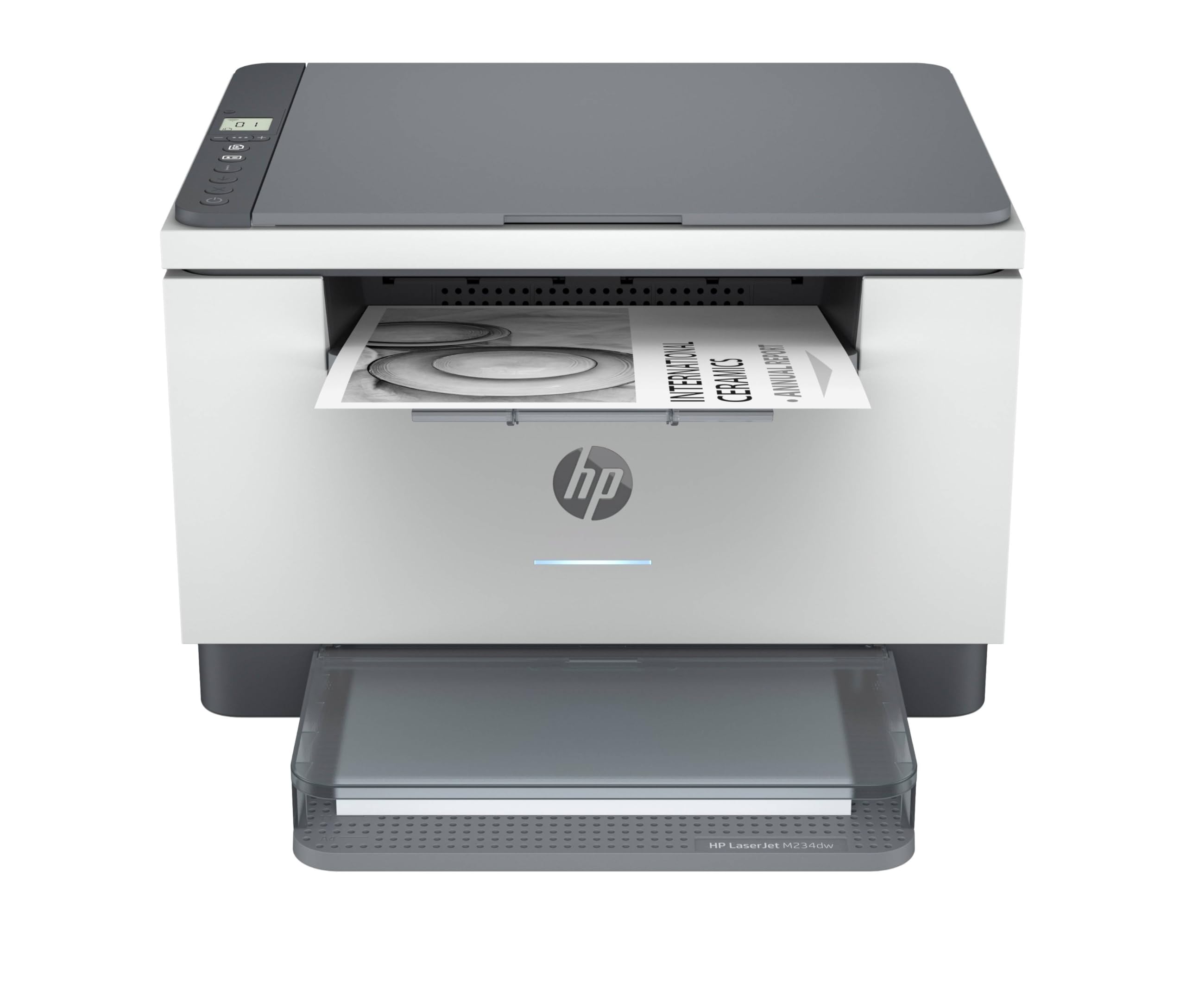 HP LaserJet M234dw 6GW99F, Stampante a Singola Funzione A4, Stampa Fronte e Retro Automatica in b/n, 29 ppm, USB, Wi-Fi, Ethernet, HP Smart, No Fax, No ADF, Schermo LCD a icone, Grigia