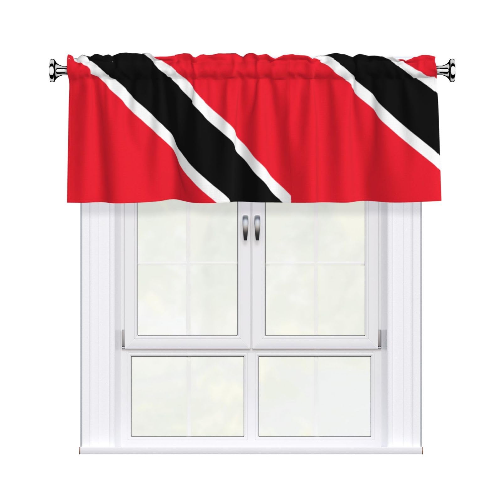 YYHHAOFA Flag of Trinidad and Tobago Prints Durable Kitchen Window Layer – 54x18 Inch 100% Polyester Valance with Precision Construction