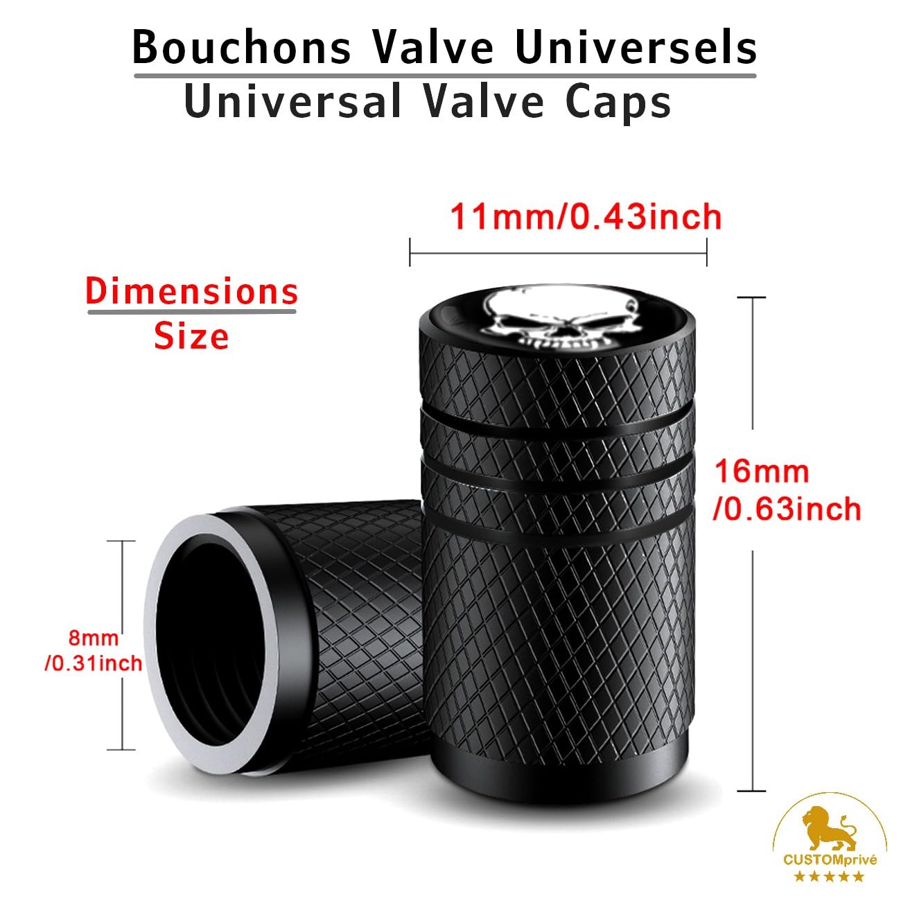Bouchon de valve couronne argent,bouchon de valve