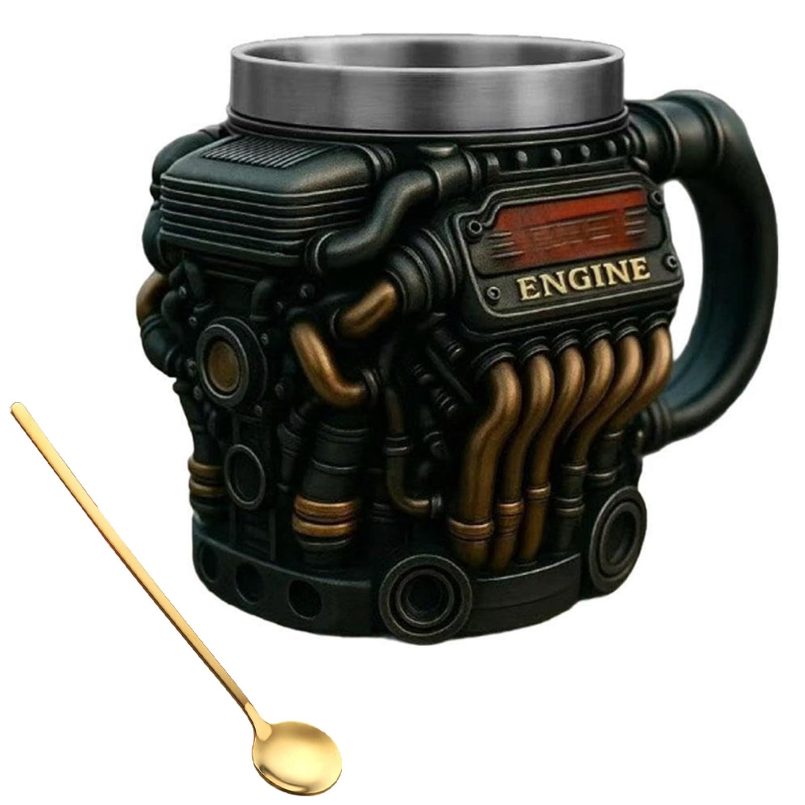 Zxfdsfdbnm Black Automobile Oriented Imbibing Vessel For Enthusiasts Features Traditional Construction Permanent Substance 13Oz Size Hot Beverages Garage Drink Cup