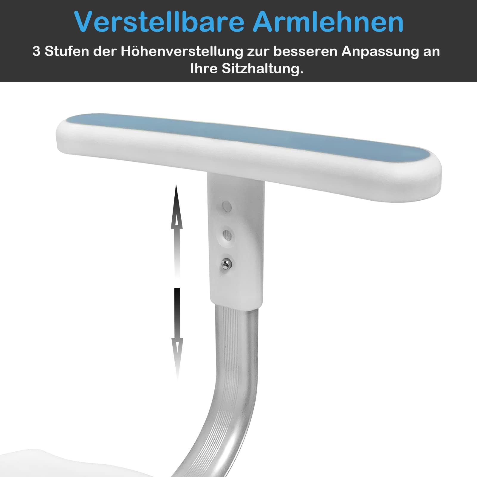 LARS360 Taburete de ducha con respaldo y reposabrazos, altura regulable, silla de ducha antideslizante, de aluminio y plástico, para personas mayores de hasta 150 kg